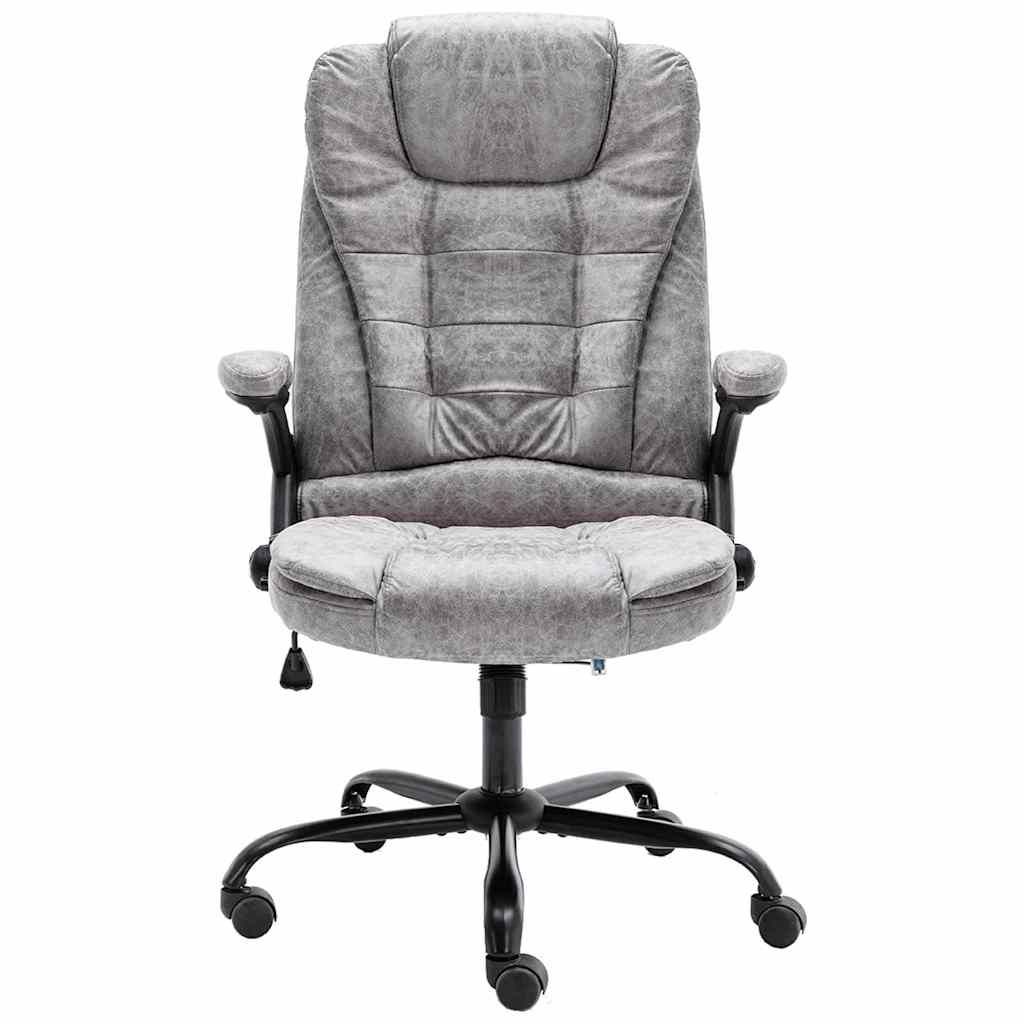 Sedia da Ufficio Grigio Chiaro in Scamosciato vidaXL