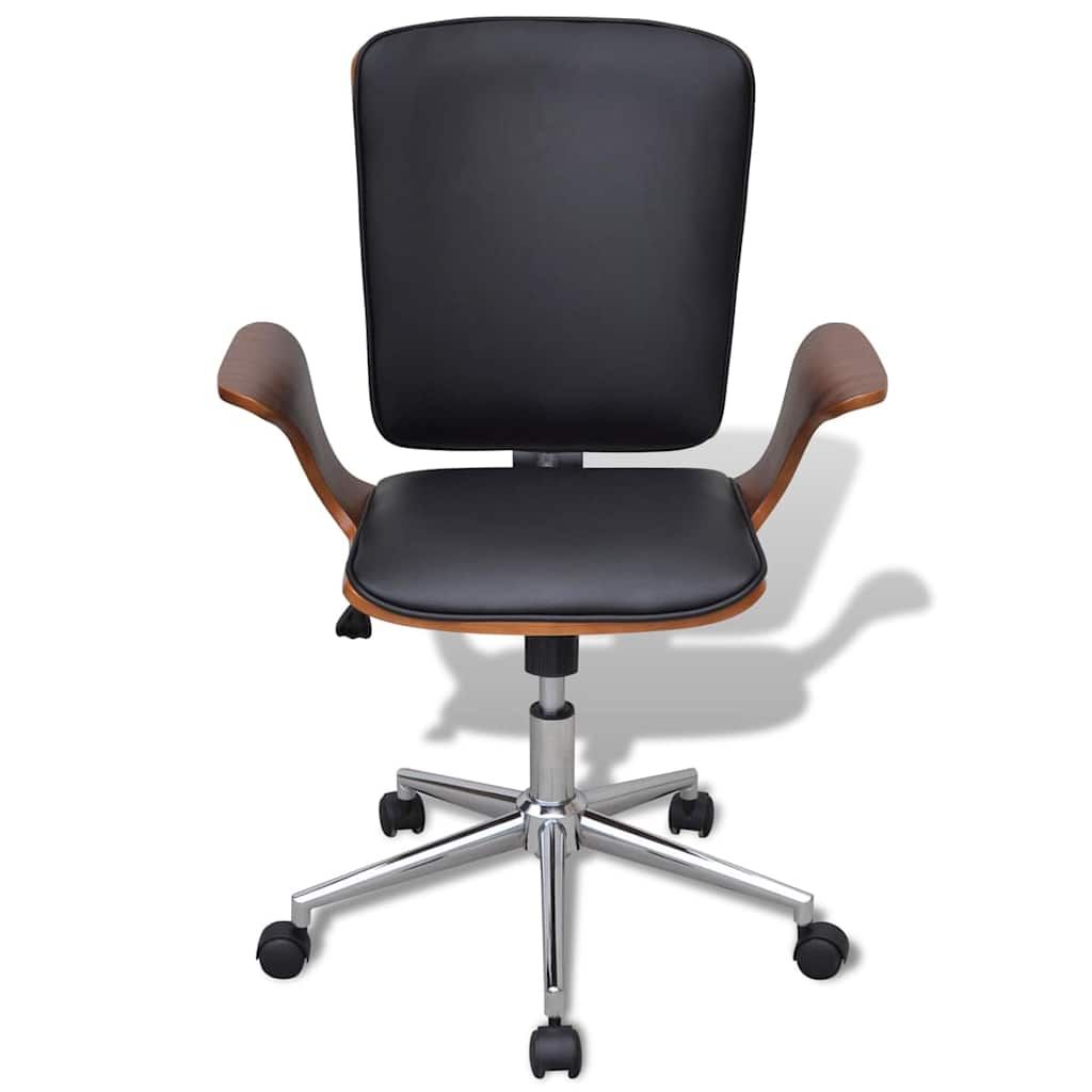 Sedia da Ufficio Girevole in Legno Curvato e Similpelle vidaXL