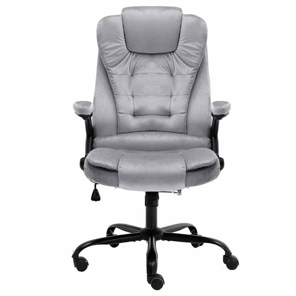 Sedia da Ufficio Grigio Chiaro in Velluto vidaXL