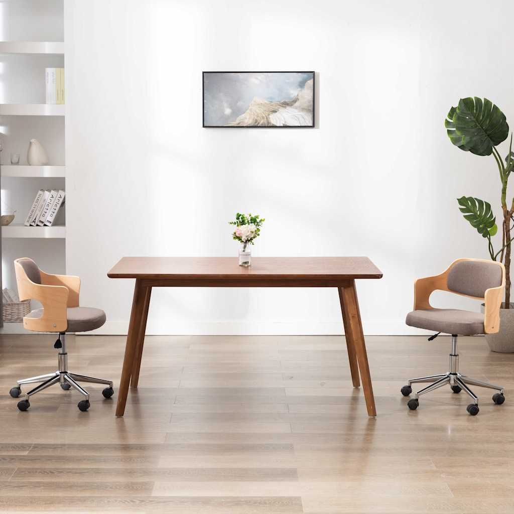 Sedia da Ufficio Girevole Talpa in Legno Piegato e Tessuto vidaXL