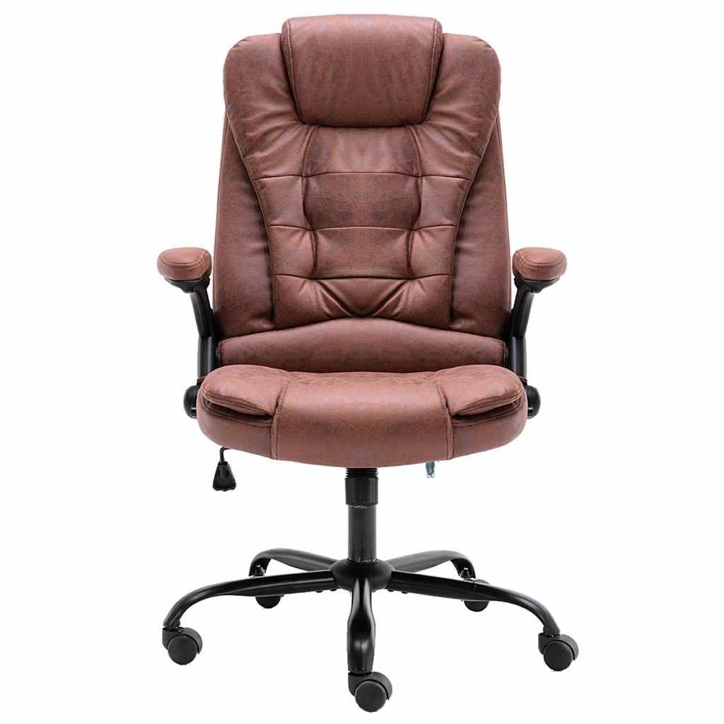 Sedia da Ufficio Marrone Chiaro in Scamosciato vidaXL