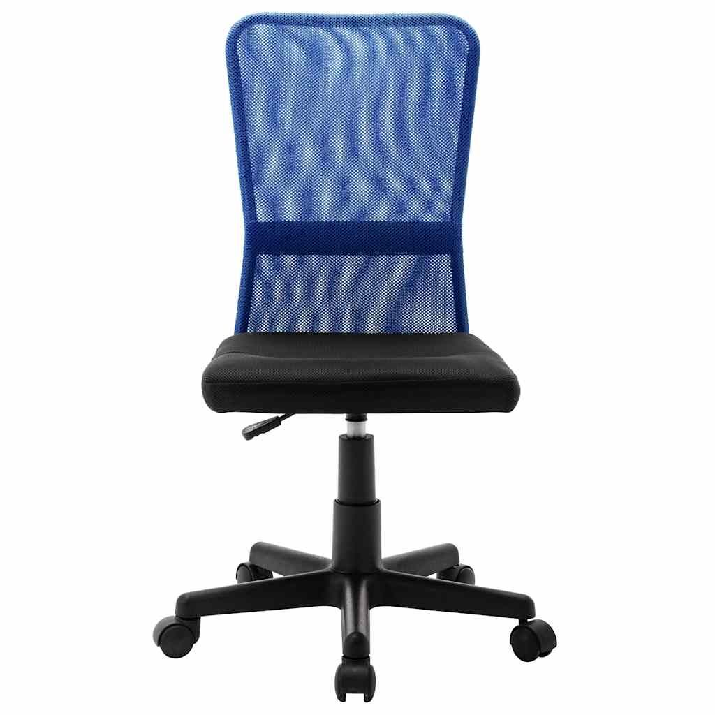 Sedia da Ufficio Nero e Blu 44x52x100 cm in Tessuto a Rete vidaXL