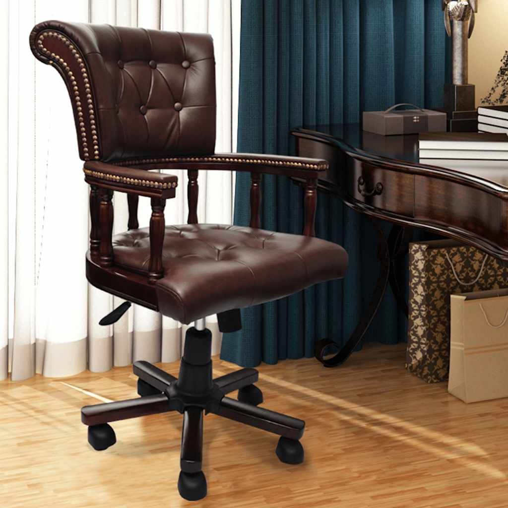 Sedia da Ufficio Girevole Marrone vidaXL
