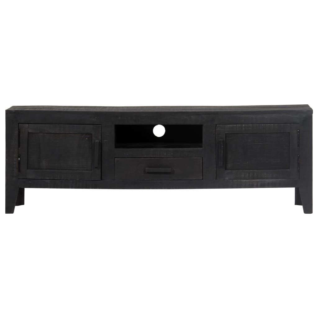 Mobile Porta TV Nero 118x30x40 cm in Legno Massello di Mango vidaXL