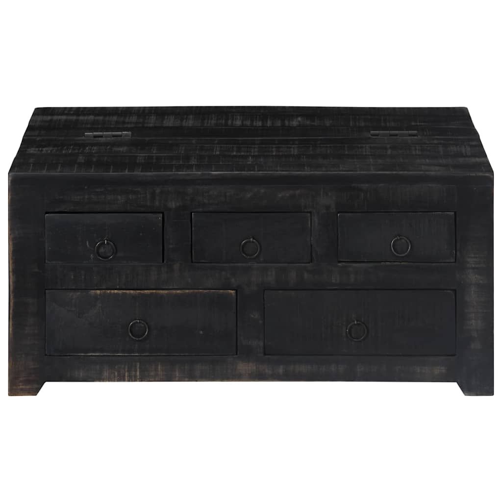 Tavolino da Salotto Nero 65x65x30 cm in Legno Massello di Mango vidaXL