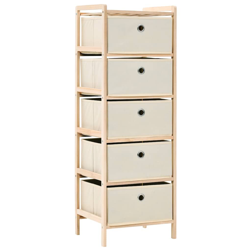 Scaffali con 5 Cesti in Tessuto 2 pz in Legno di Cedro Beige vidaXL