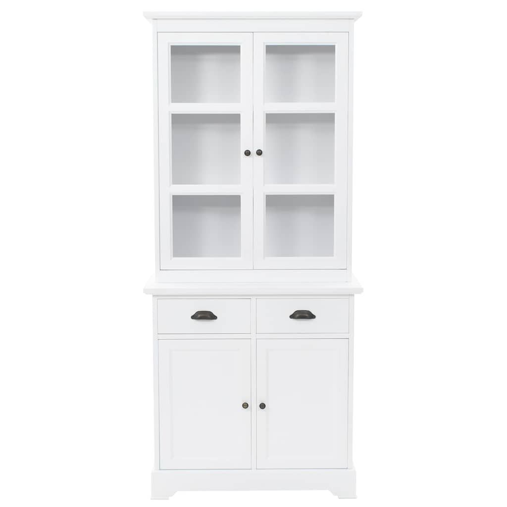 Credenza con Alzata 4 Ante in MDF e Legno di Pino 80x40x180 cm vidaXL