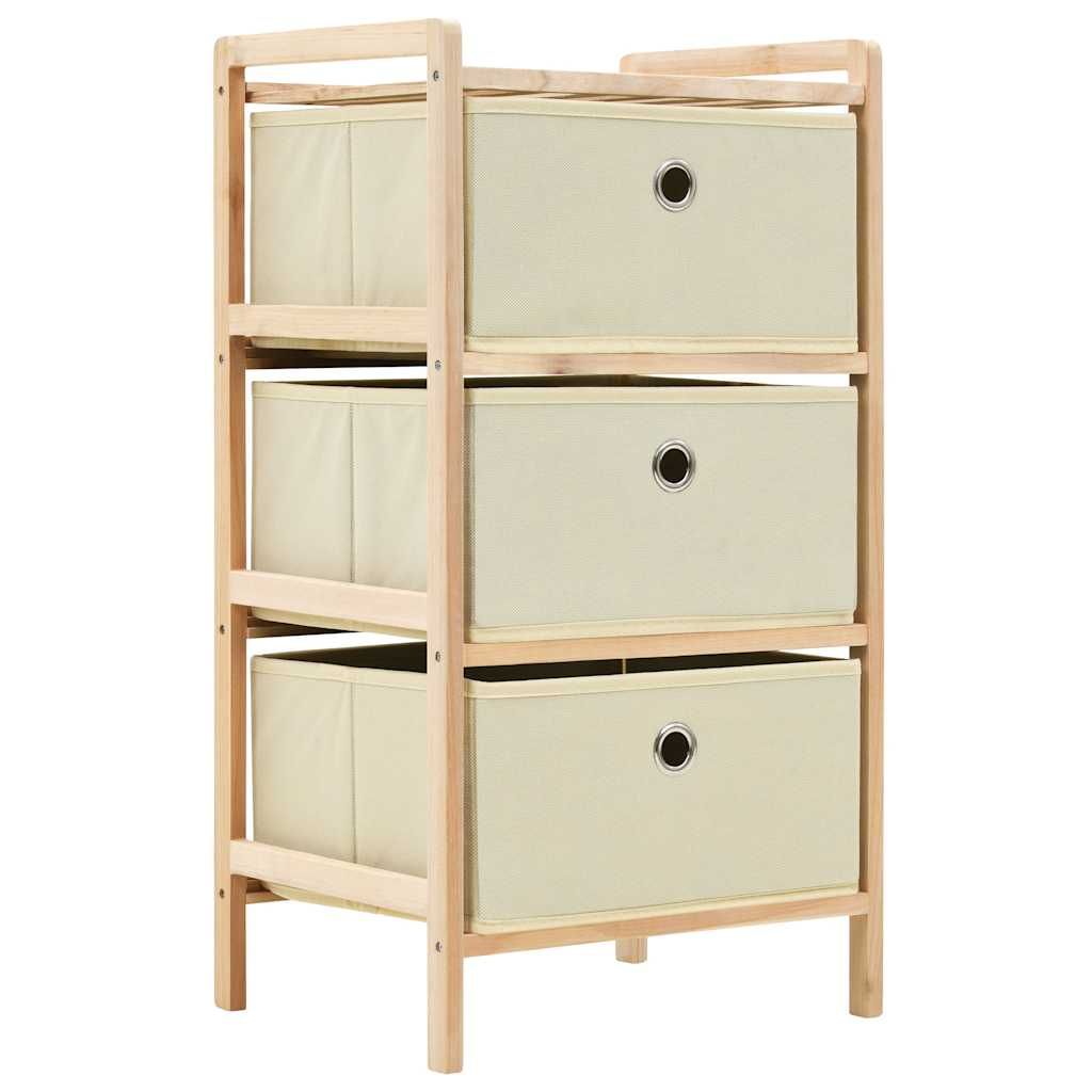 Scaffali con 3 Cesti in Tessuto 2 pz in Legno di Cedro Beige vidaXL