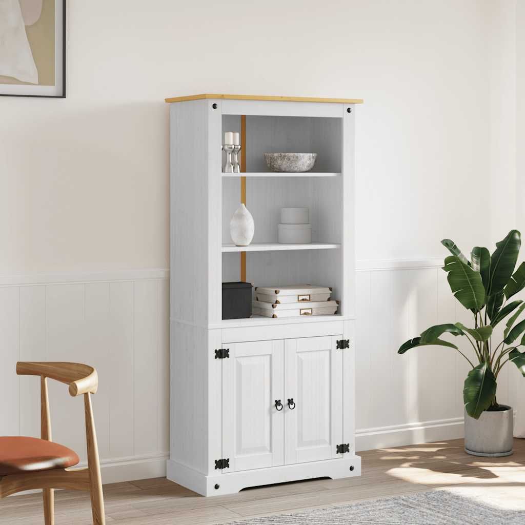 Credenza in Legno di Pino Messicano Corona Bianco 80x40x170 cm vidaXL