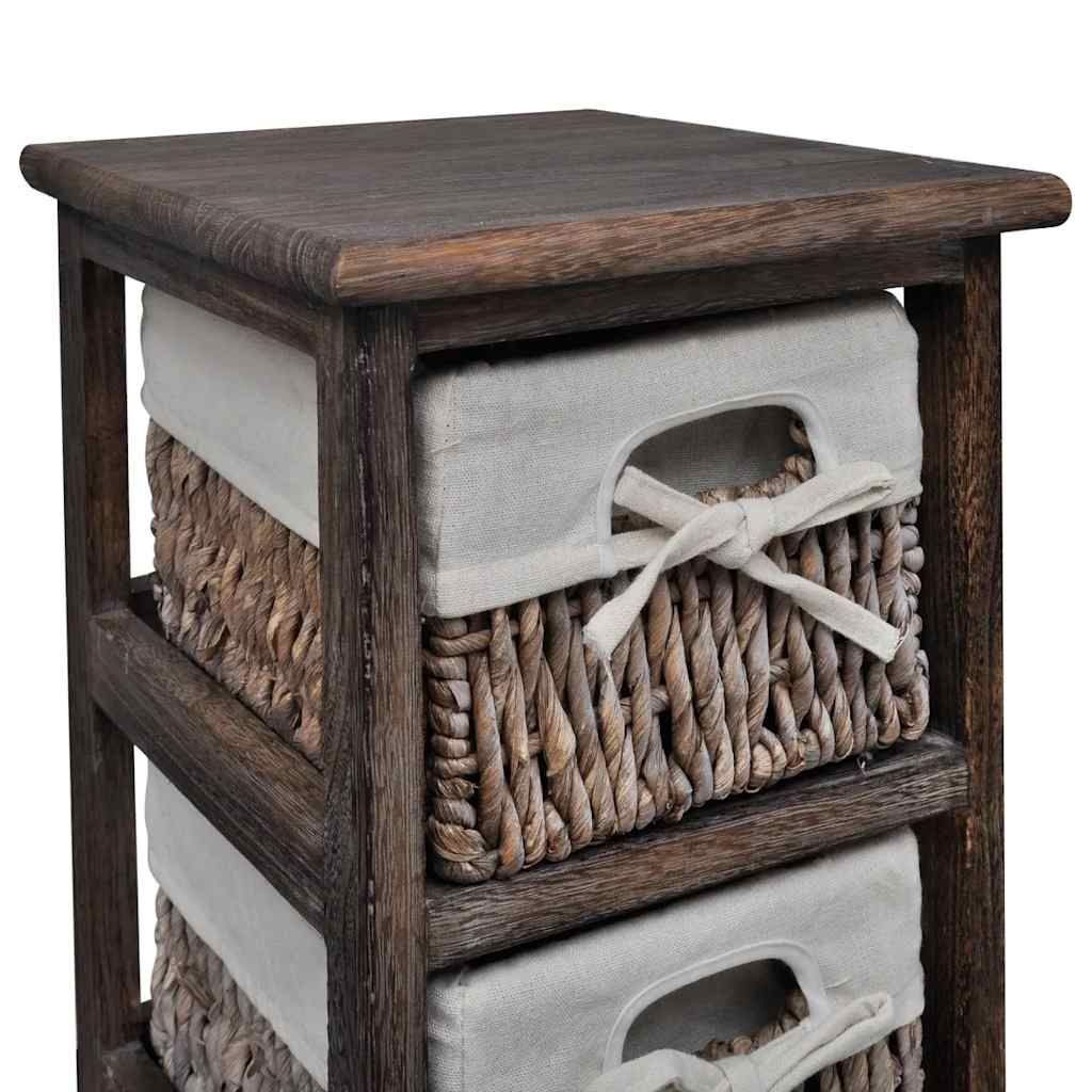 Struttura in Legno con 5 Cestini Intrecciati Marrone vidaXL