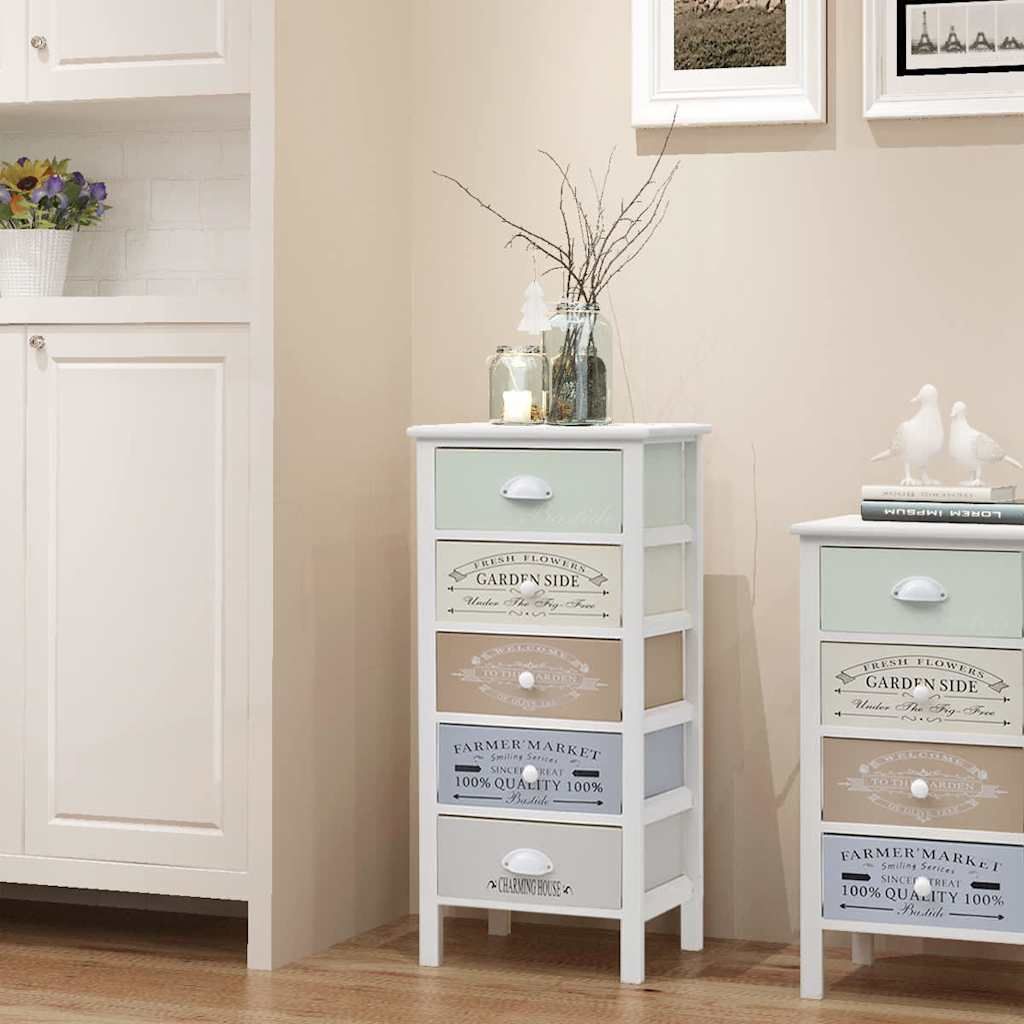 Mobile in Stile Francese con 5 Cassetti in Legno vidaXL