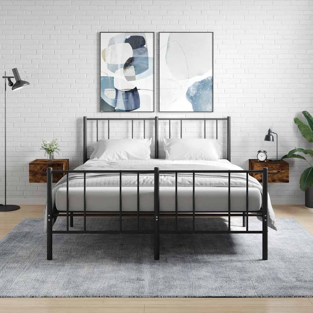Comodini a Muro 2 pz Rovere Fumo 35x35x20 cm vidaXL