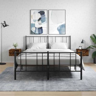 Comodini a Muro 2 pz Rovere Fumo 35x35x20 cm vidaXL Comodini a Muro 2 pz Rovere Fumo 35x35x20 cm vidaXL