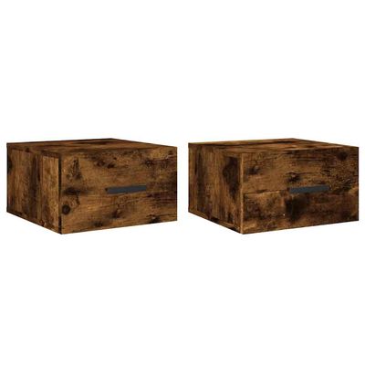 Comodini a Muro 2 pz Rovere Fumo 35x35x20 cm vidaXL