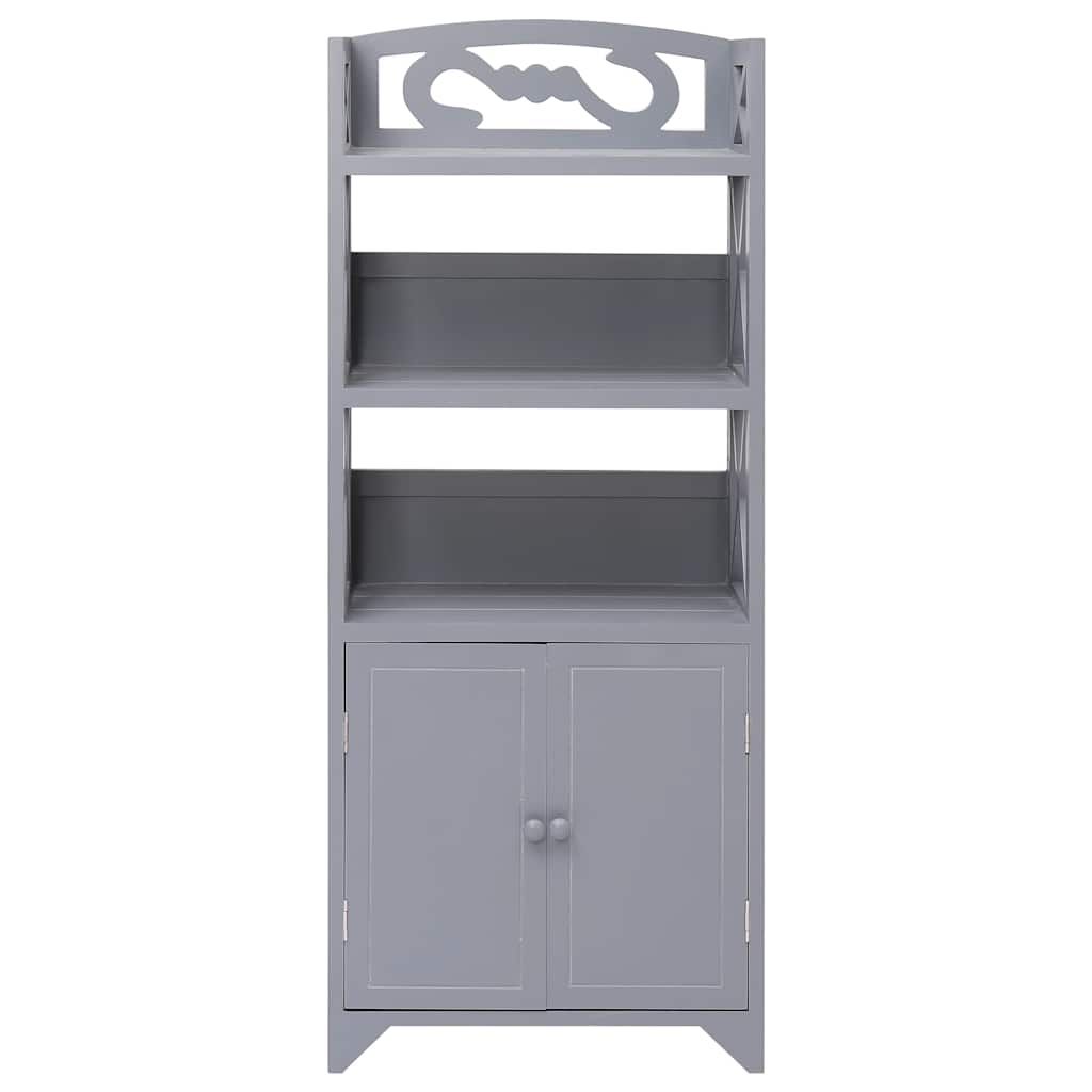 Mobiletto da Bagno Grigio 46x24x116 cm in Legno di Paulownia vidaXL