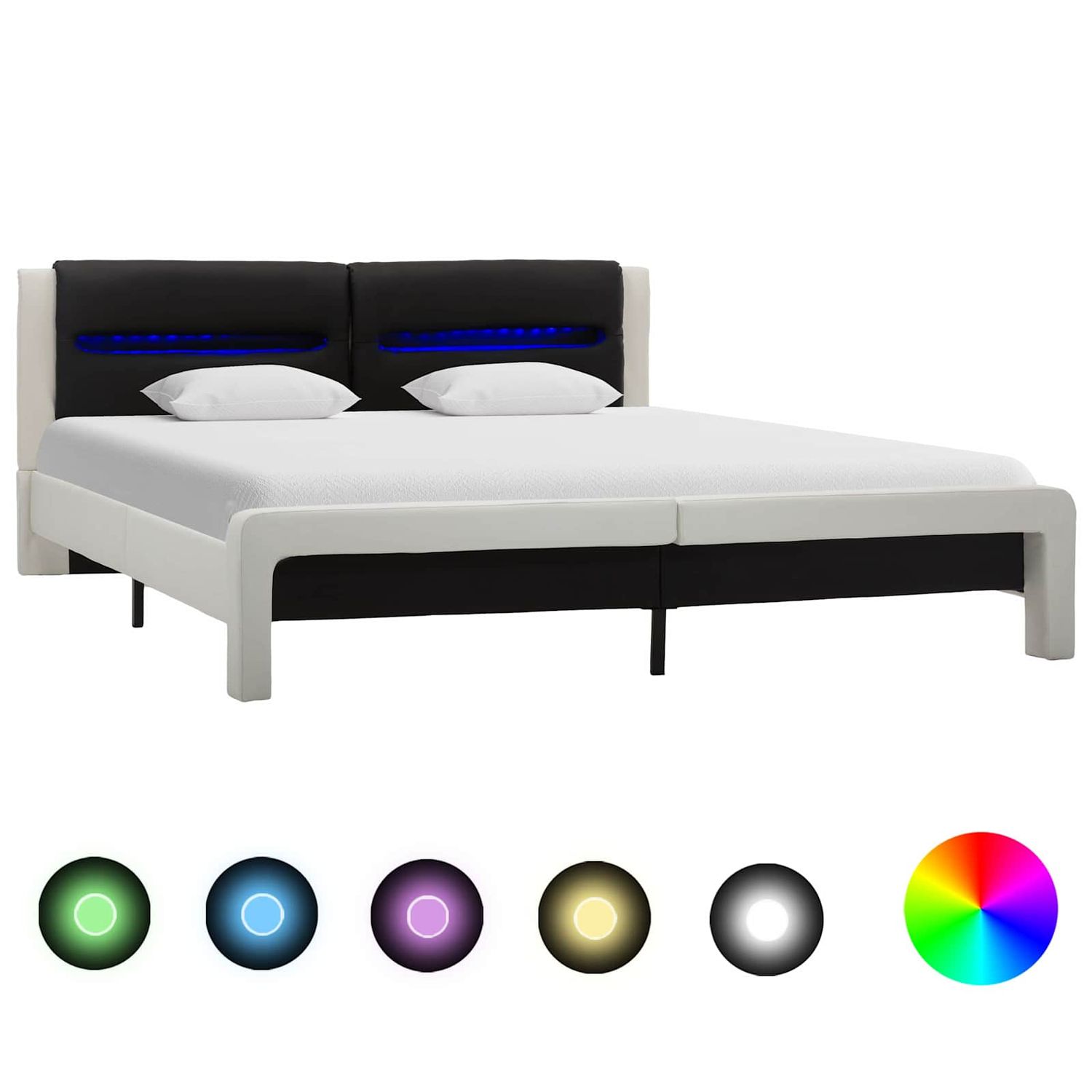 Struttura del letto Bianco e Nero 120 x 200 cm Pelle Sintetica vidaXL