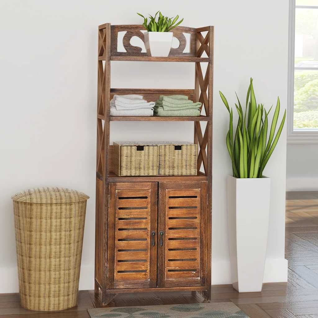 Armadietto per Bagno Albuquerque in Legno Marrone 46x24x117,5cm vidaXL