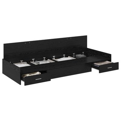 Struttura del letto Rovere Nero 90 x 190 cm Legno multistrato vidaXL