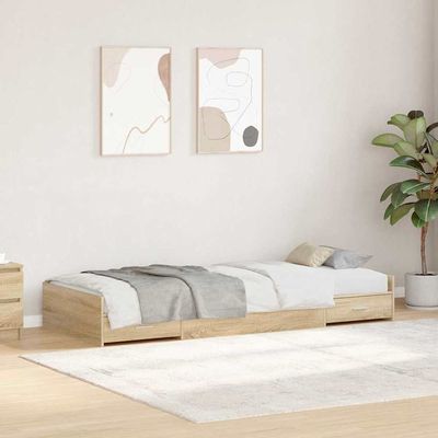 Struttura del letto Rovere Sonoma 75 x 190 cm Legno multistrato vidaXL Struttura del letto Rovere Sonoma 75 x 190 cm Legno multistrato vidaXL
