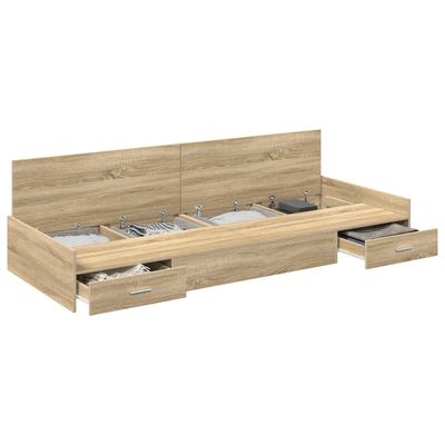 Struttura del letto Rovere Sonoma 75 x 190 cm Legno multistrato vidaXL