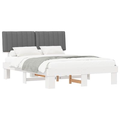 Letto con Testiera Rivestita Grigio chiaro 150 x 200 cm vidaXL