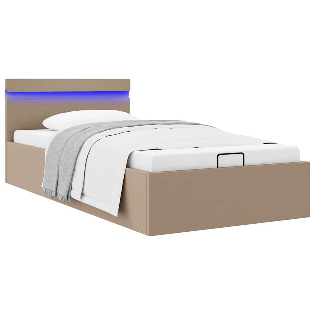 Giroletto Idraulico con LED Cappuccino Similpelle 100x200cm vidaXL