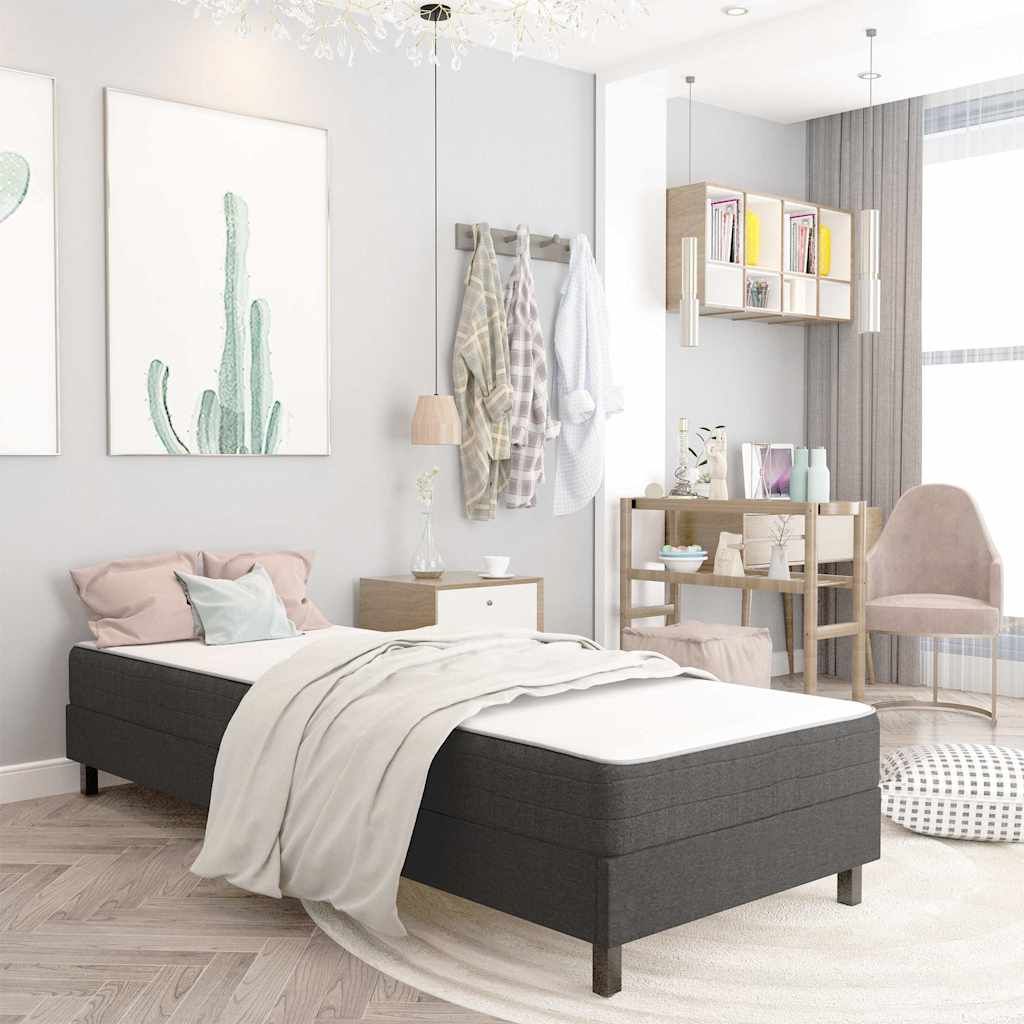 Letto a Molle Grigio in Tessuto 80x200 cm vidaXL