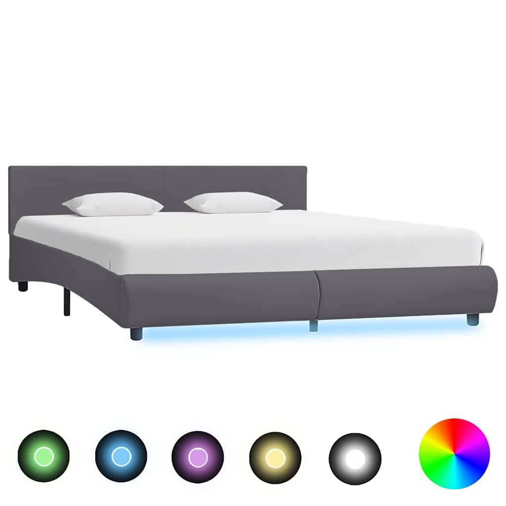 Giroletto con LED Grigio in Similpelle 180x200 cm vidaXL