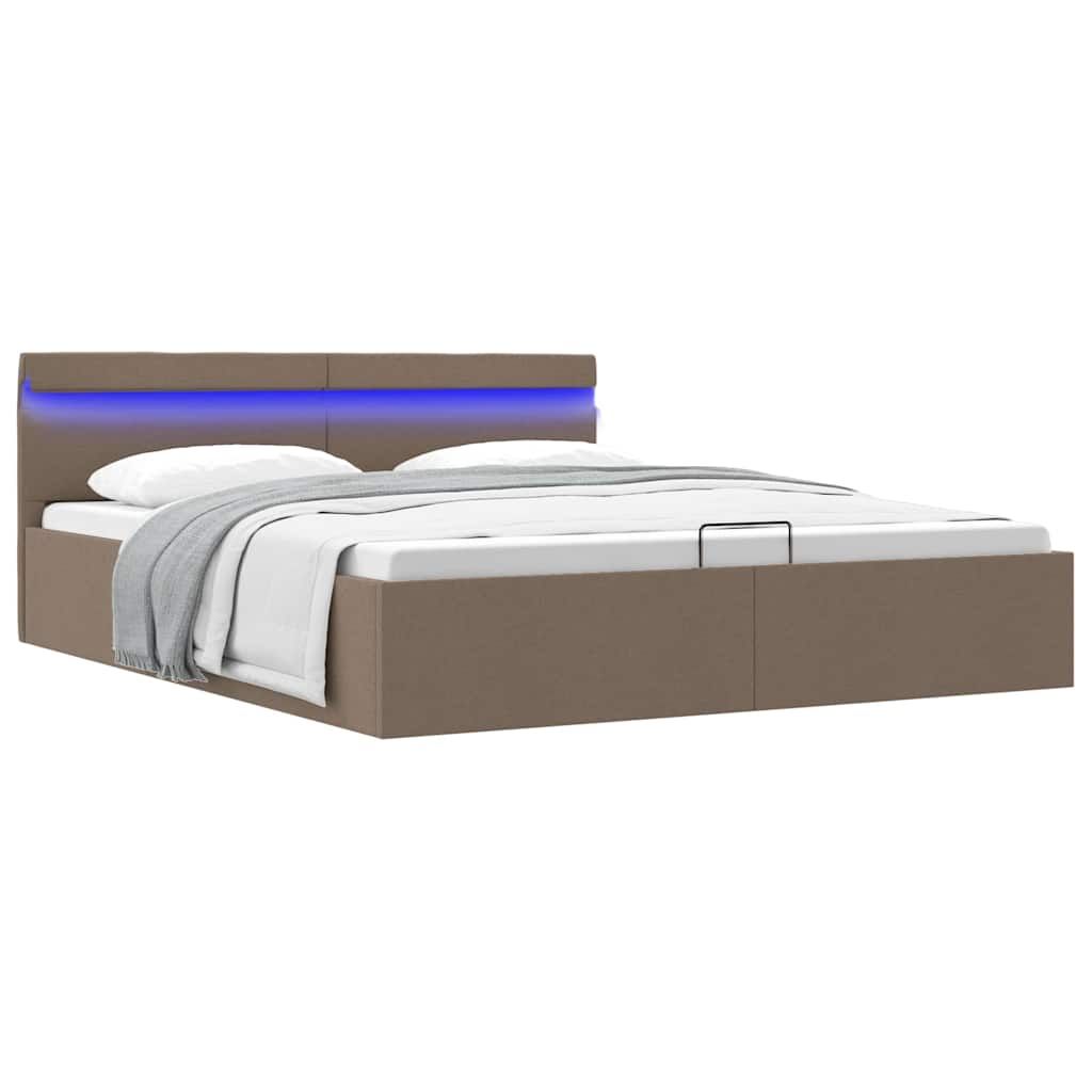 Giroletto Idraulico Contenitore LED Tortora Tessuto 160x200cm vidaXL