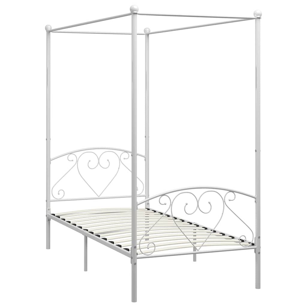 Giroletto Baldacchino senza Materasso Bianco Metallo 90x200 cm vidaXL