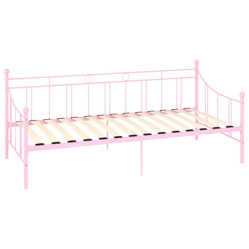 Telaio Divano Letto Rosa in Metallo 90x200 cm vidaXL