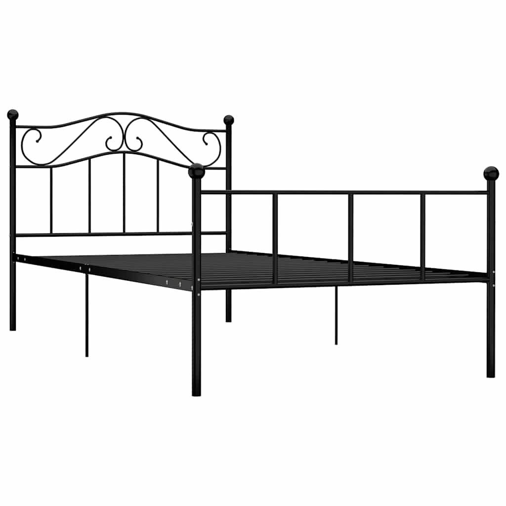 Giroletto Nero in Metallo 90x200 cm vidaXL