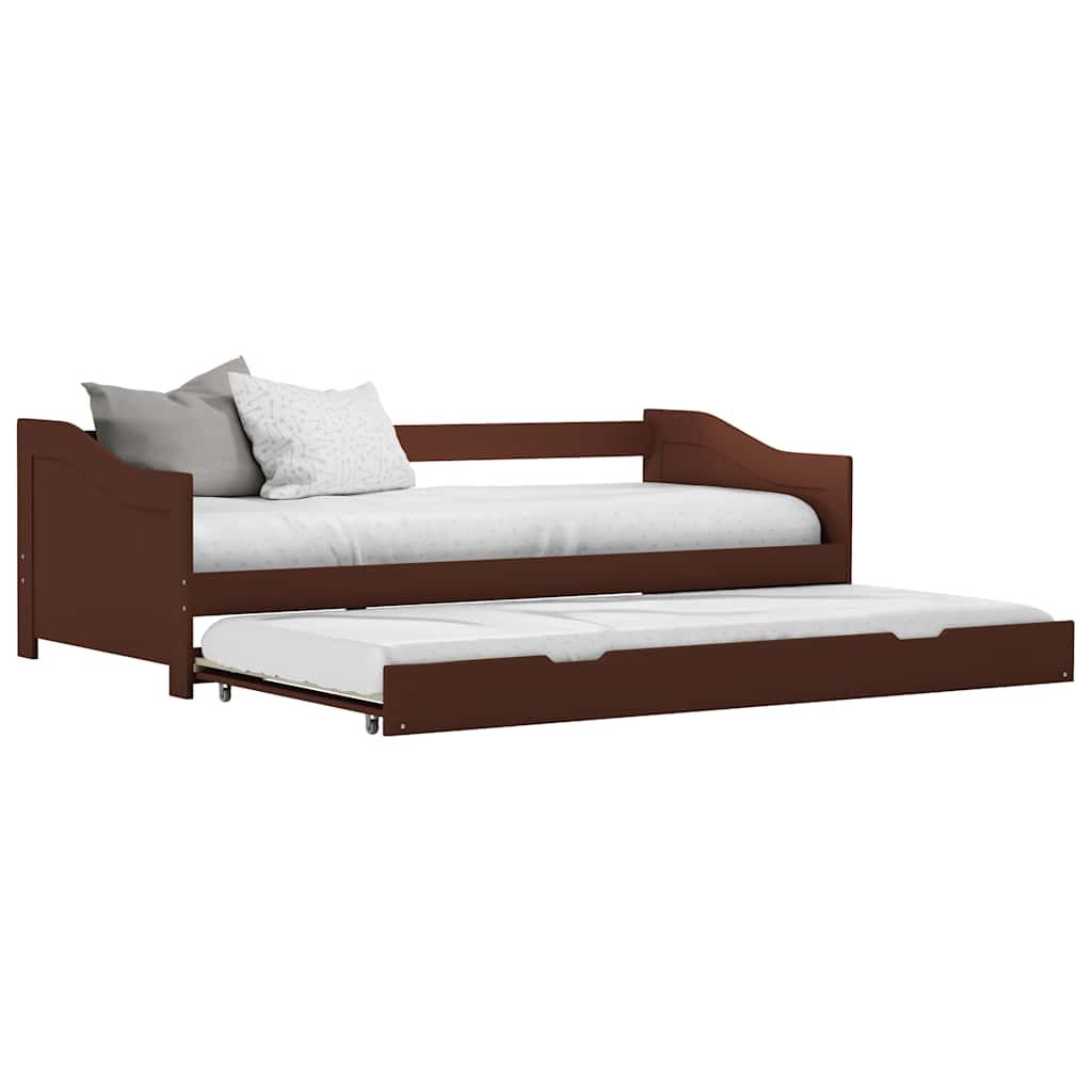 Dormeuse Estraibile senza Materasso Marrone Scuro 90x200 cm vidaXL
