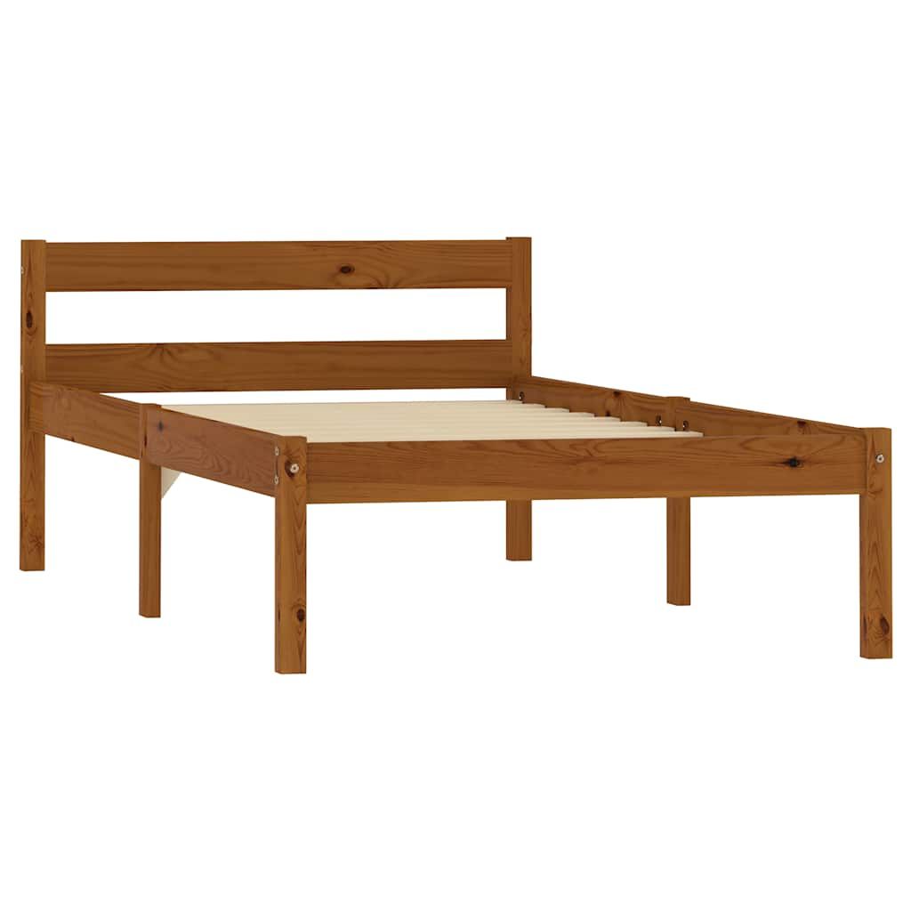 Giroletto senza Materaso Ambrato in Legno di Pino 100x200cm vidaXL