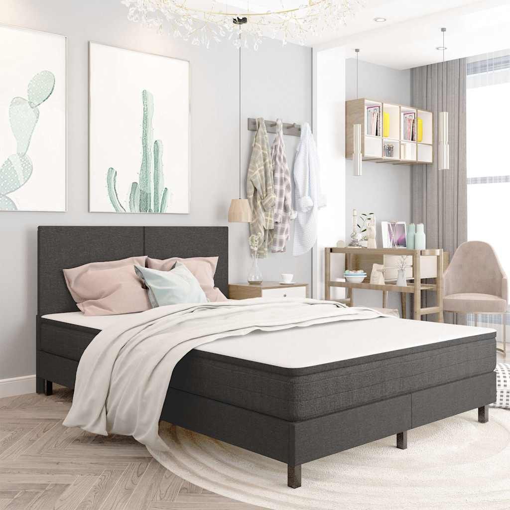 Letto a Molle Grigio Scuro in Tessuto 140x200 cm vidaXL