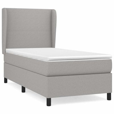 Giroletto a Molle con Materasso Grigio Chiaro 90x190 cm Tessuto vidaXL