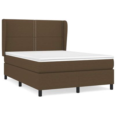 Giroletto a Molle con Materasso Marrone Scuro 140x190cm Tessuto vidaXL