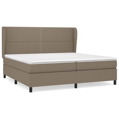 Giroletto a Molle con Materasso Tortora 200x200 cm in Tessuto vidaXL