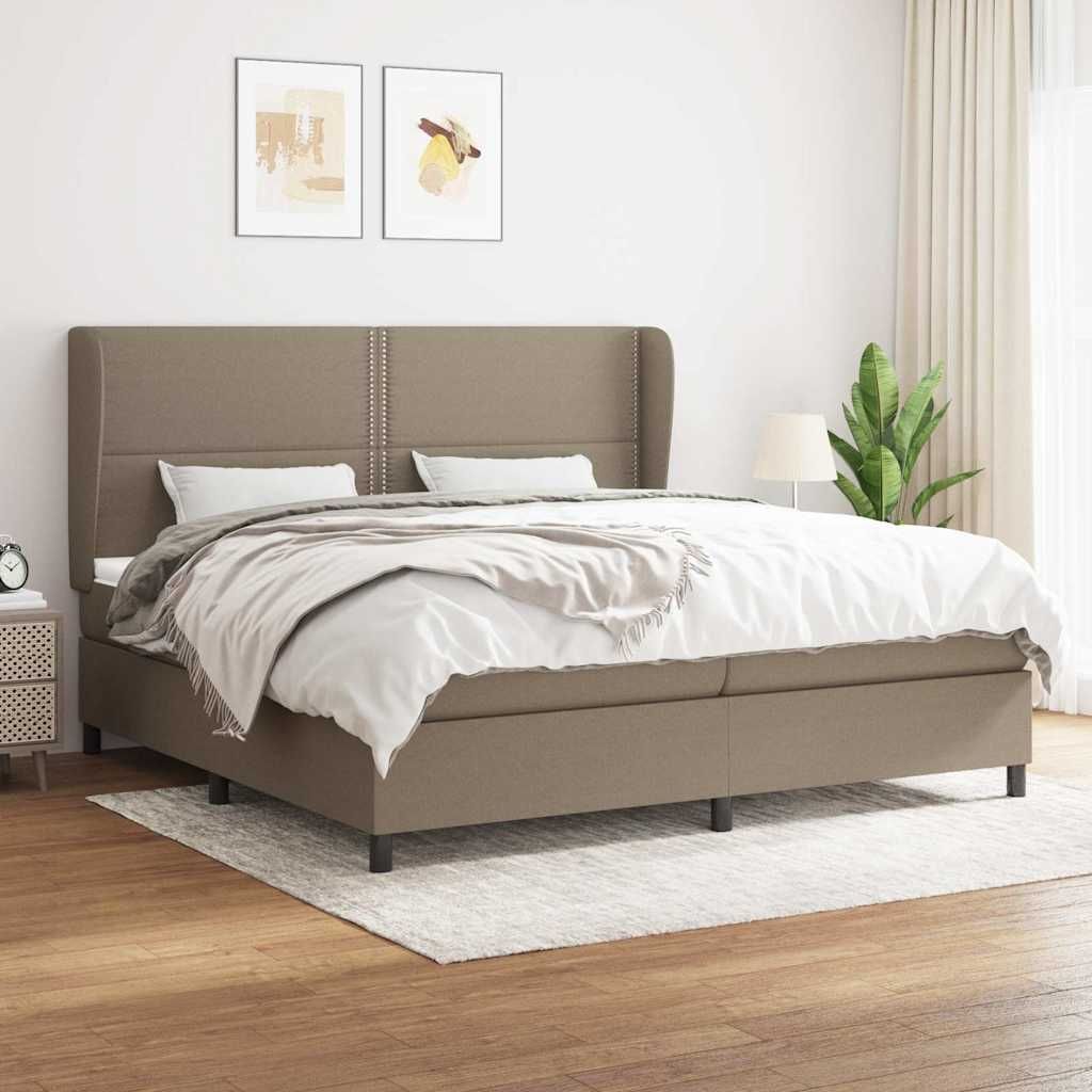 Giroletto a Molle con Materasso Tortora 200x200 cm in Tessuto vidaXL