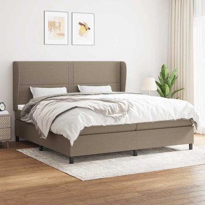 Giroletto a Molle con Materasso Tortora 200x200 cm in Tessuto vidaXL