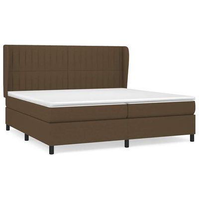 Giroletto a Molle con Materasso Marrone Scuro 200x200cm Tessuto vidaXL