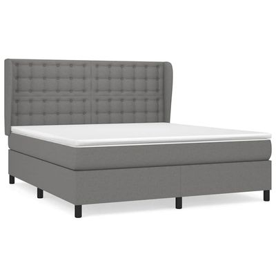 Giroletto a Molle con Materasso Grigio Scuro 160x200 cm Tessuto vidaXL