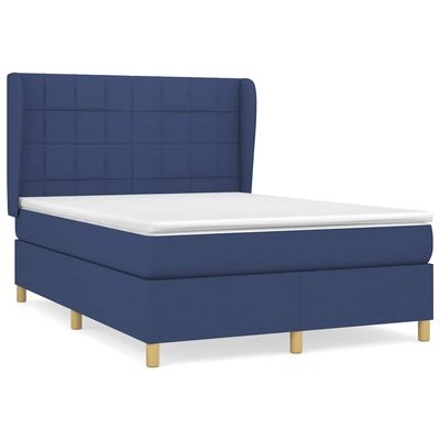 Giroletto a Molle con Materasso Blu 140x200 cm in Tessuto vidaXL
