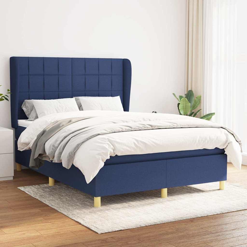 Giroletto a Molle con Materasso Blu 140x200 cm in Tessuto vidaXL