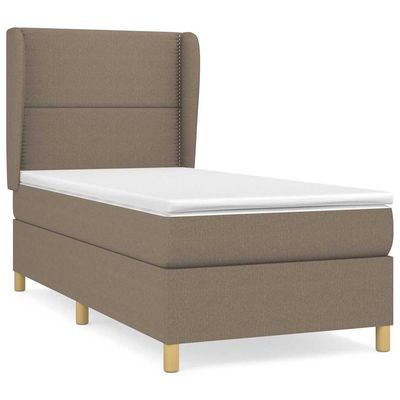 Giroletto a Molle con Materasso Tortora 90x200 cm inTessuto vidaXL