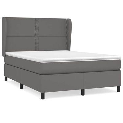 Giroletto a Molle con Materasso Grigio 140x190 cm in Similpelle vidaXL