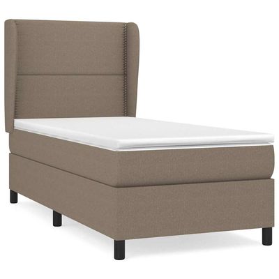 Giroletto a Molle con Materasso Tortora 90x190 cm in Tessuto vidaXL