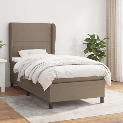 Giroletto a Molle con Materasso Tortora 90x190 cm in Tessuto vidaXL