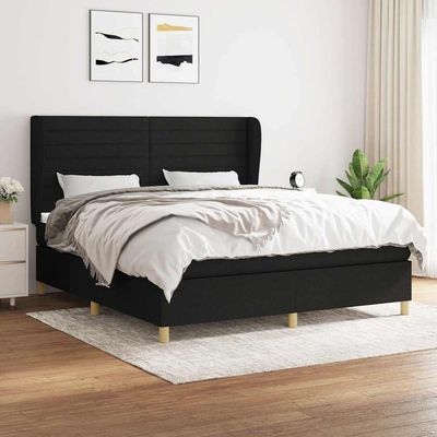 Giroletto a Molle con Materasso Nero 180x200 cm in Tessuto vidaXL