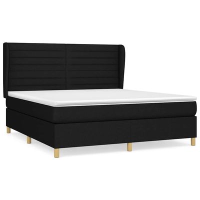 Giroletto a Molle con Materasso Nero 180x200 cm in Tessuto vidaXL